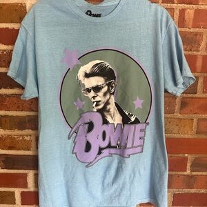 Blue Graphic T-Shirt with Bowie Design